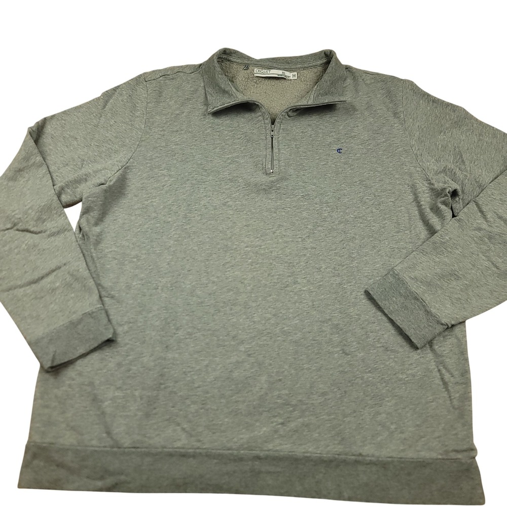 CRICKET Gray Quarter Zip Pullover Sweatshirt Cotton Blend Casual Sportswear XL